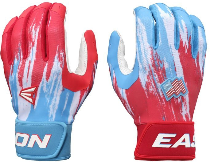 Easton American Classic Walk-off Ethos Youth Batting Glove - Light Blue Red