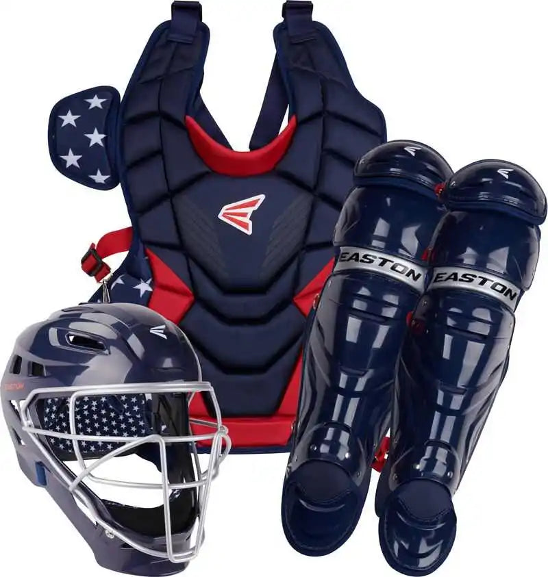 Easton Exclusive Gametime Adult Catcher’s Set - Stars & Stripes - Navy Red