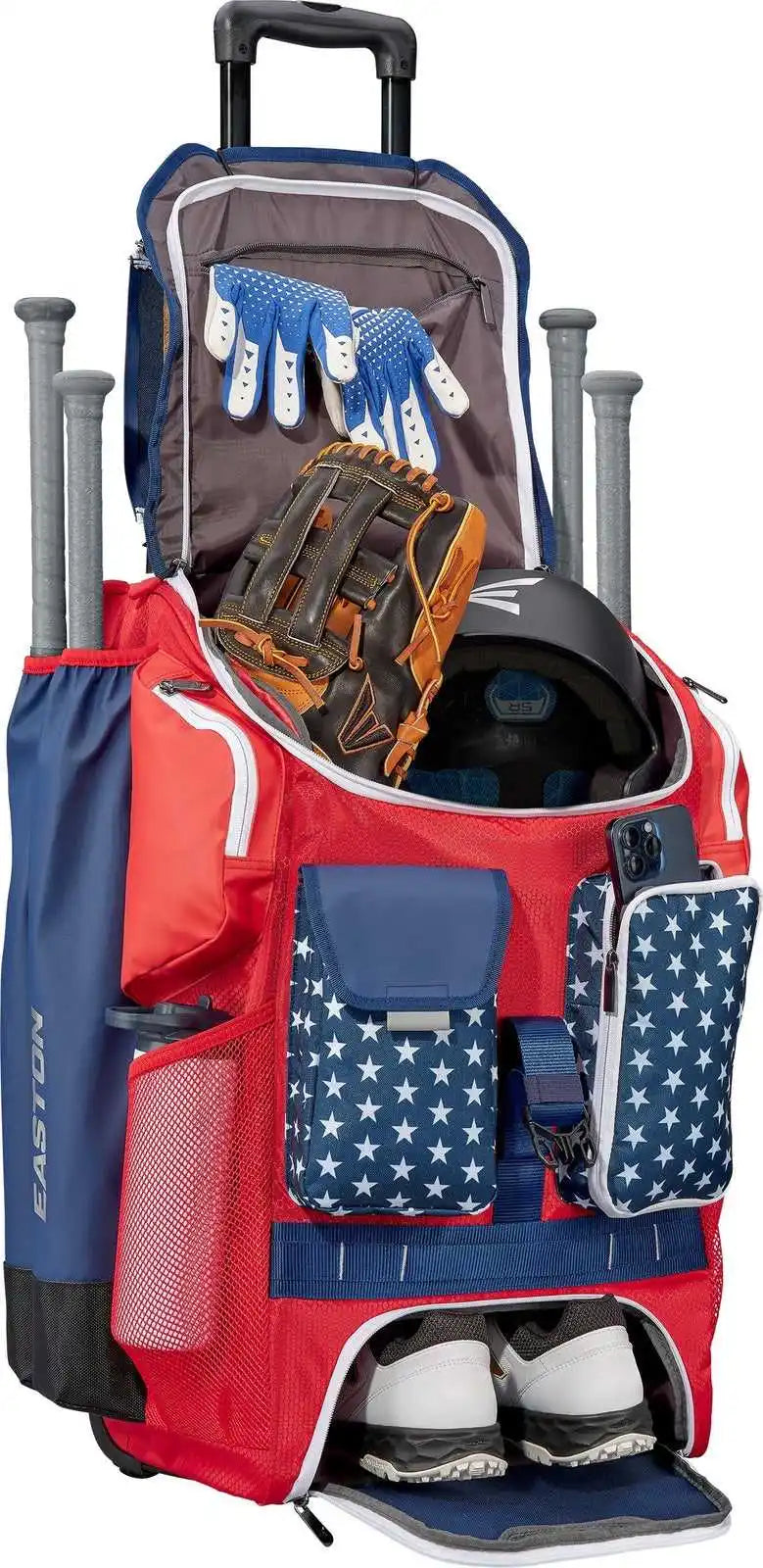 Easton Five Tool Phenom Wheeled Bag - Usa - Navy Red