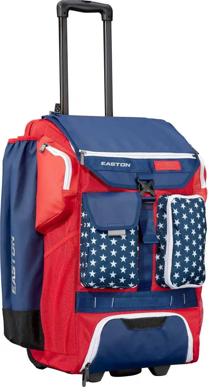 Easton Five Tool Phenom Wheeled Bag - Usa - Navy Red