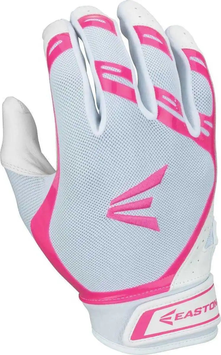 Easton Hf7 Hyperskin Fastpitch Batting Gloves - White Pink