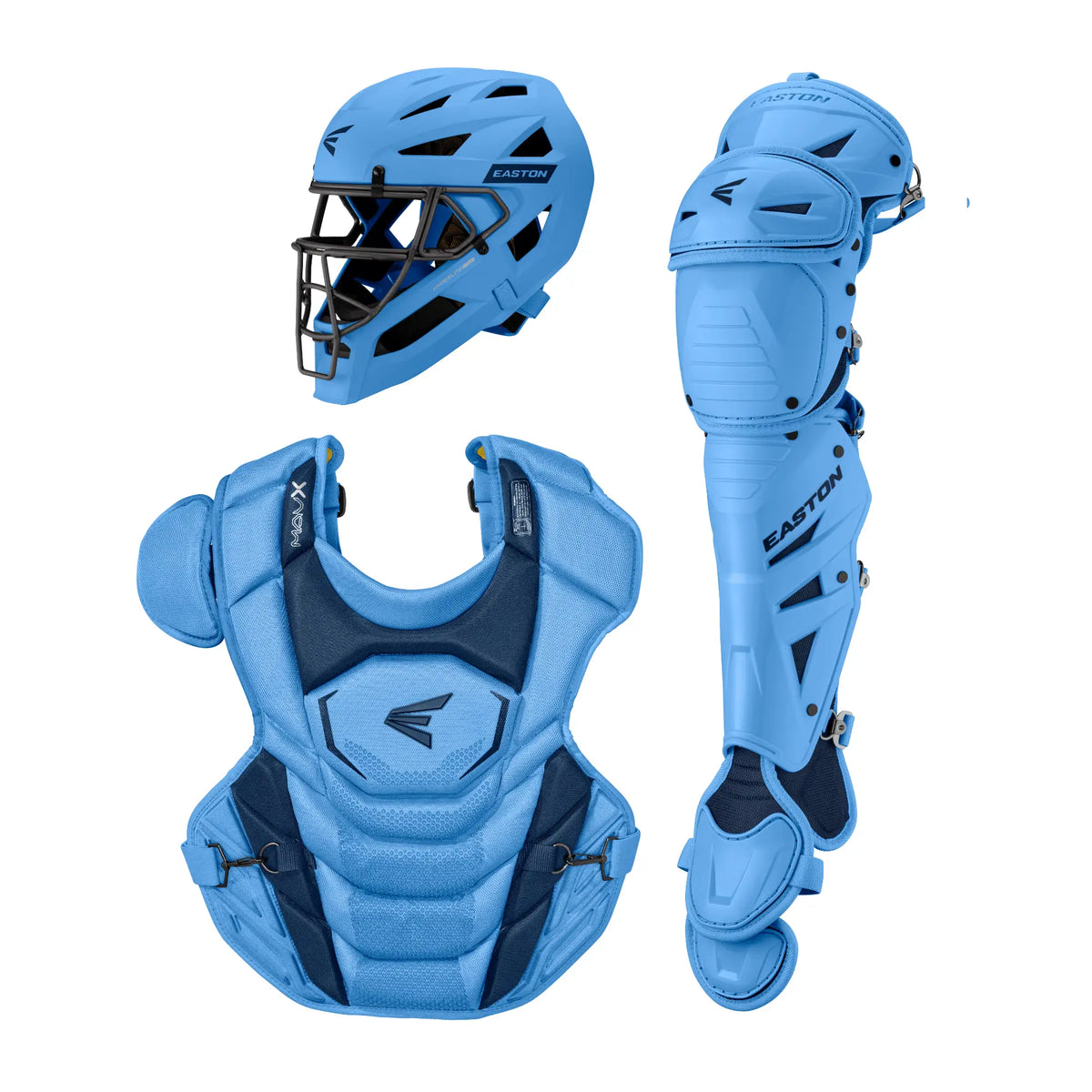 Easton Mav x Baseball Intermediate Catcher’s Kit Mavxkitm - Columbia Blue Navy