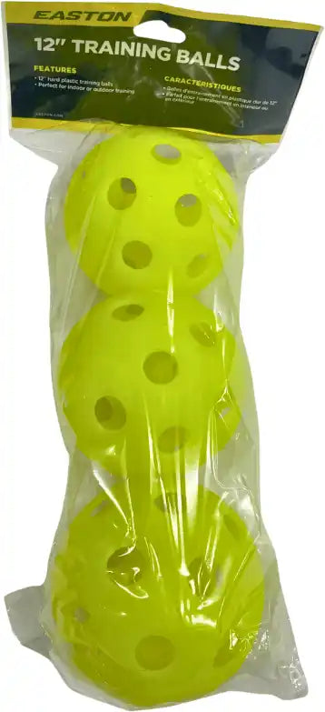 Easton Plastic 12’’ Training Balls (3pk) - Neon Yellow