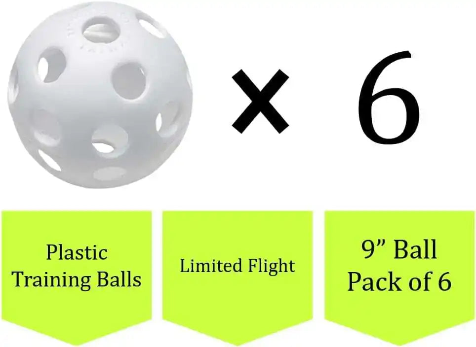 Easton Plastic 9’’ Training Balls (6 Pk) - Yellow