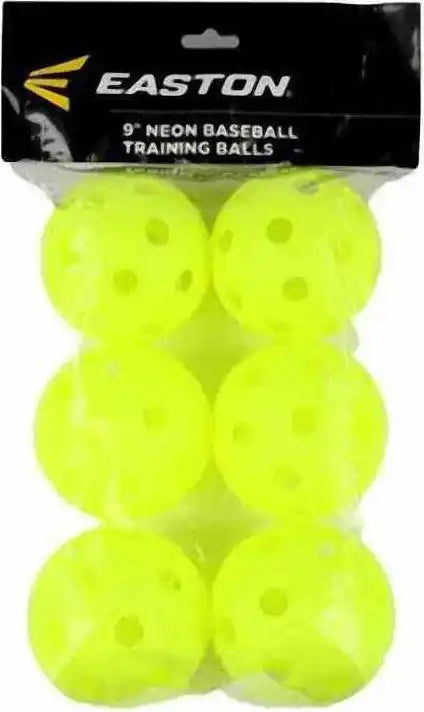 Easton Plastic 9’’ Training Balls (6 Pk) - Yellow