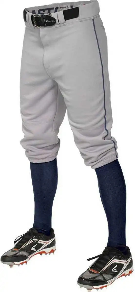 Easton Pro + Piped Knicker Baseball Pant - Gray Navy