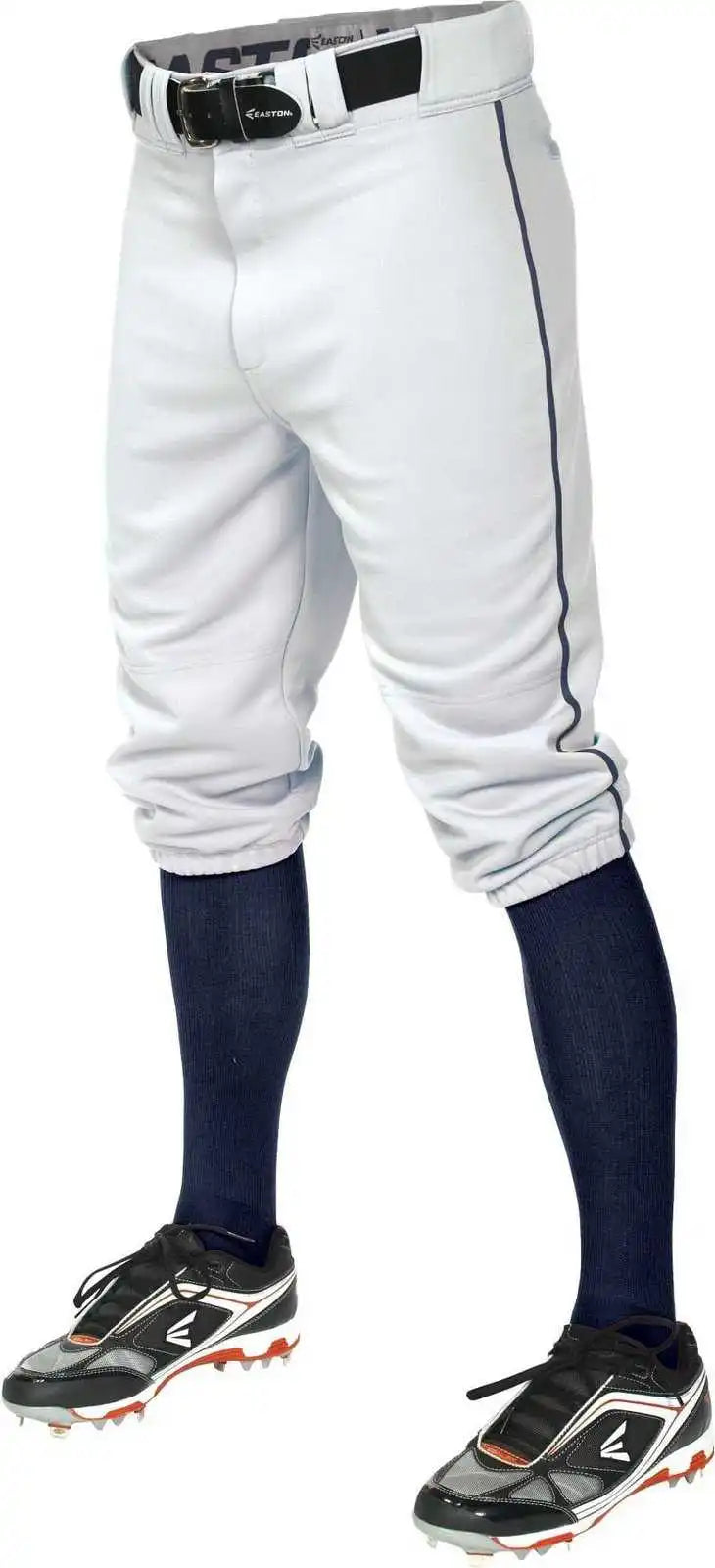 Easton Pro + Piped Knicker Baseball Pant - White Navy