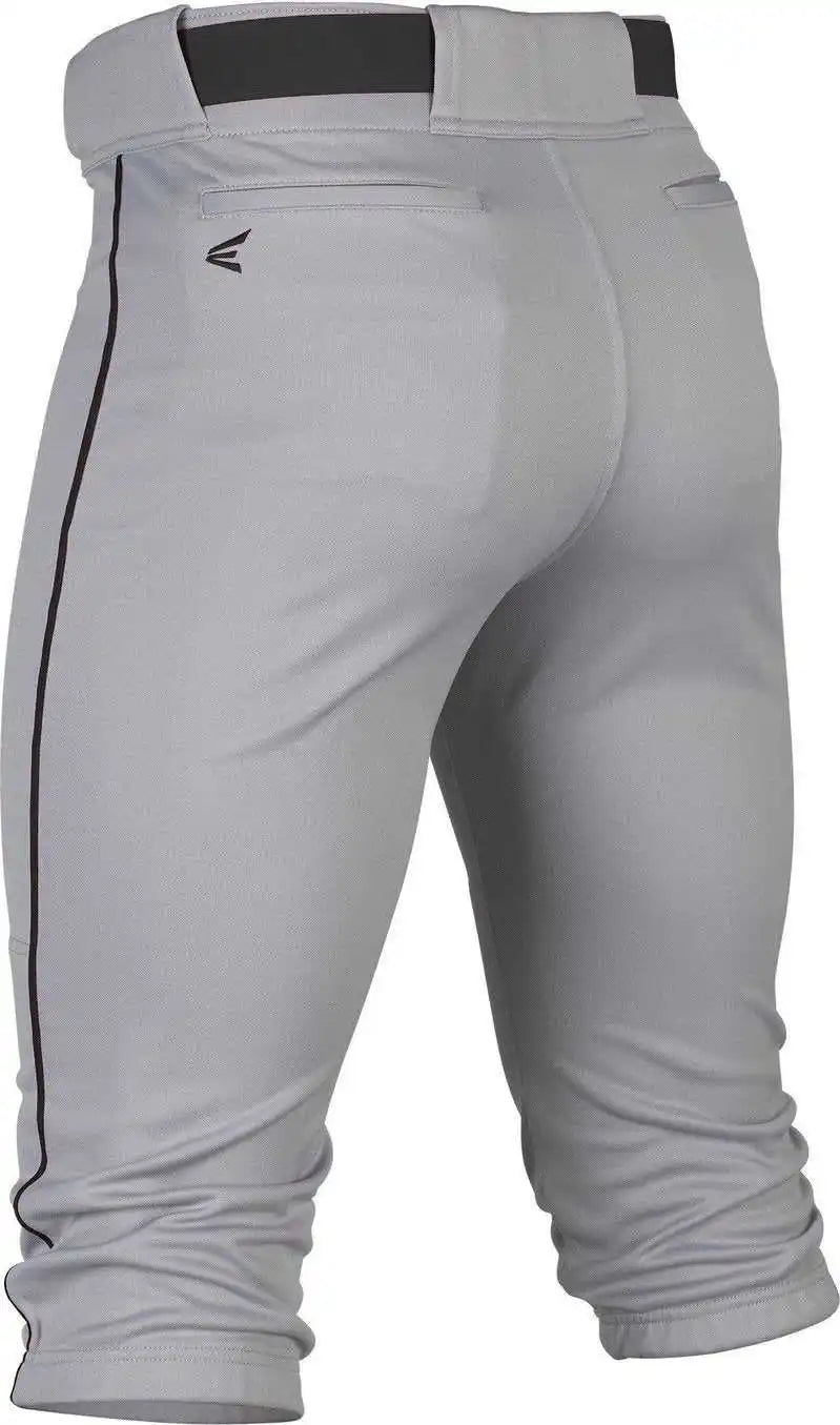 Easton Rival + Piped Youth Knicker Baseball Pant - Gray Black