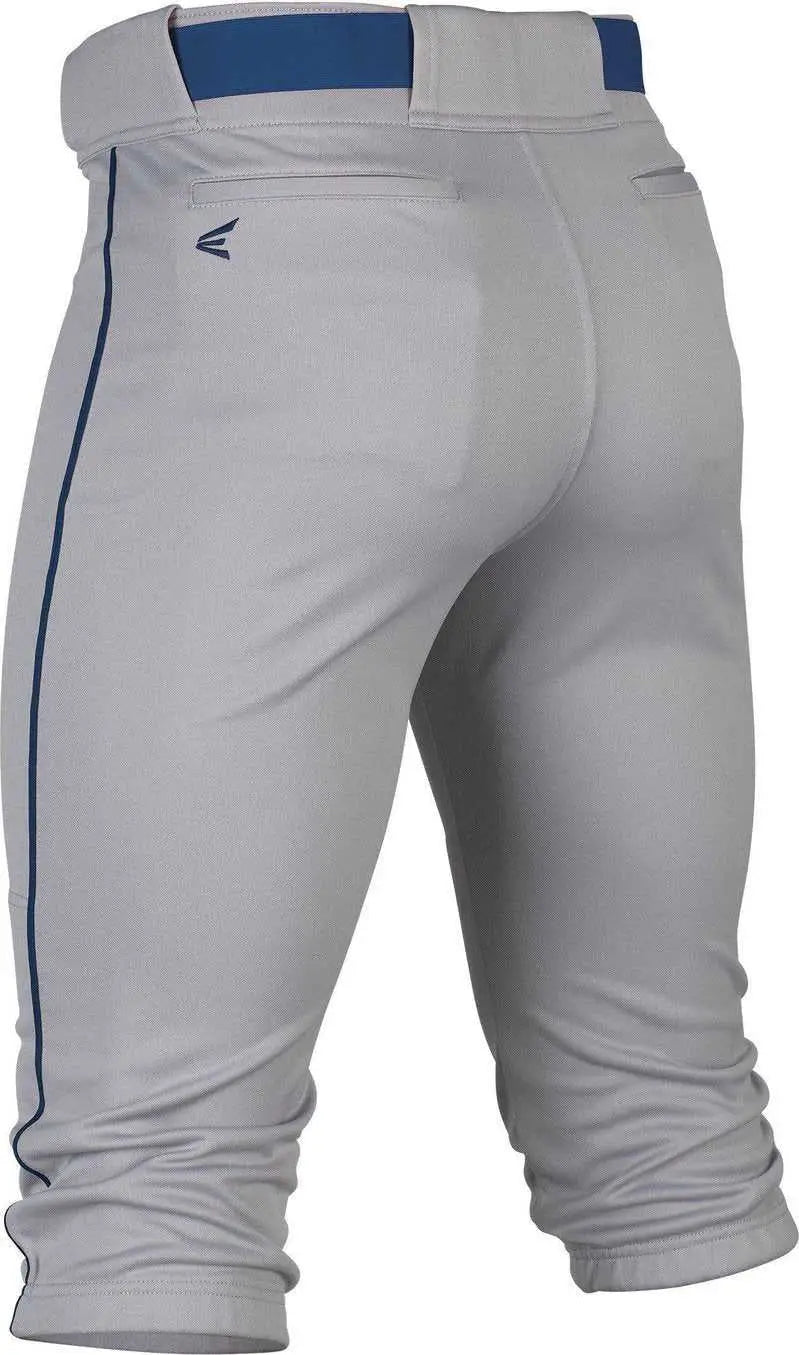 Easton Rival+ Piped Youth Knicker Baseball Pant - Gray Navy