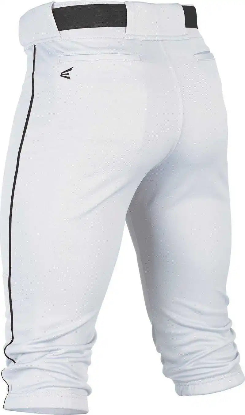 Easton Rival + Piped Youth Knicker Baseball Pant - White Black