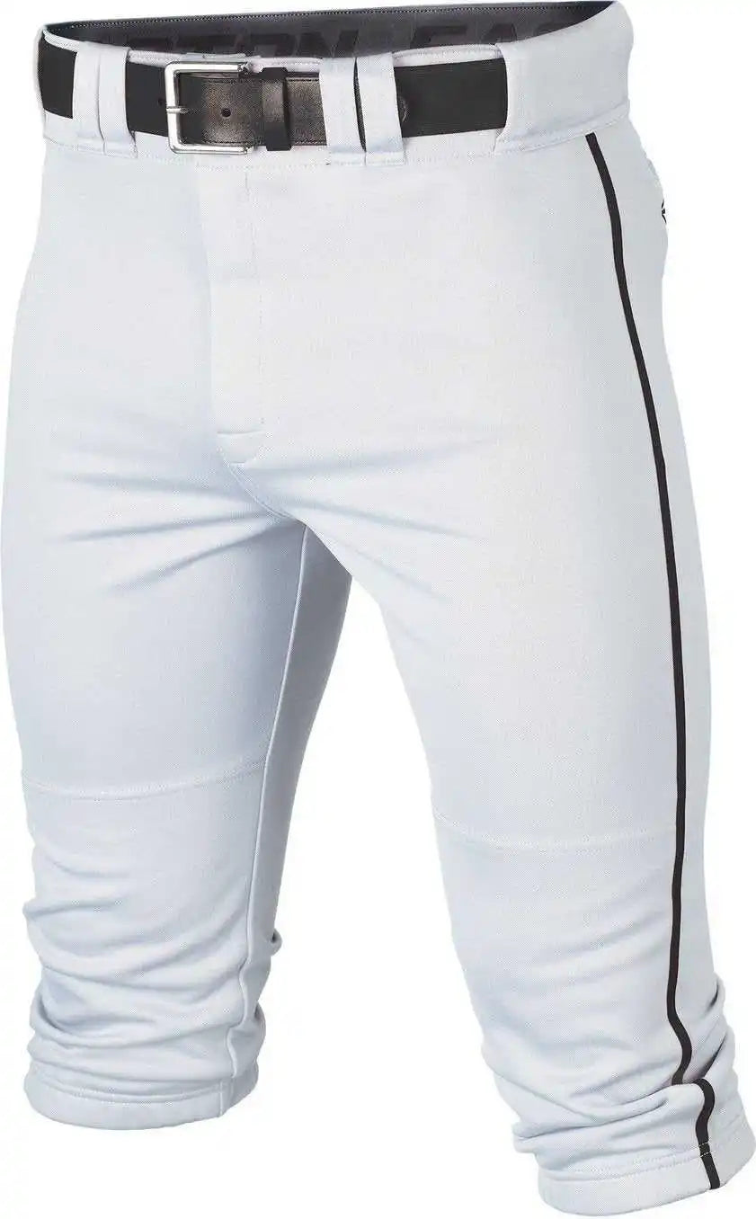 Easton Rival + Piped Youth Knicker Baseball Pant - White Black