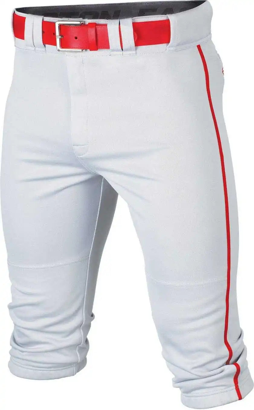 Easton Rival + Piped Youth Knicker Baseball Pant - White Red