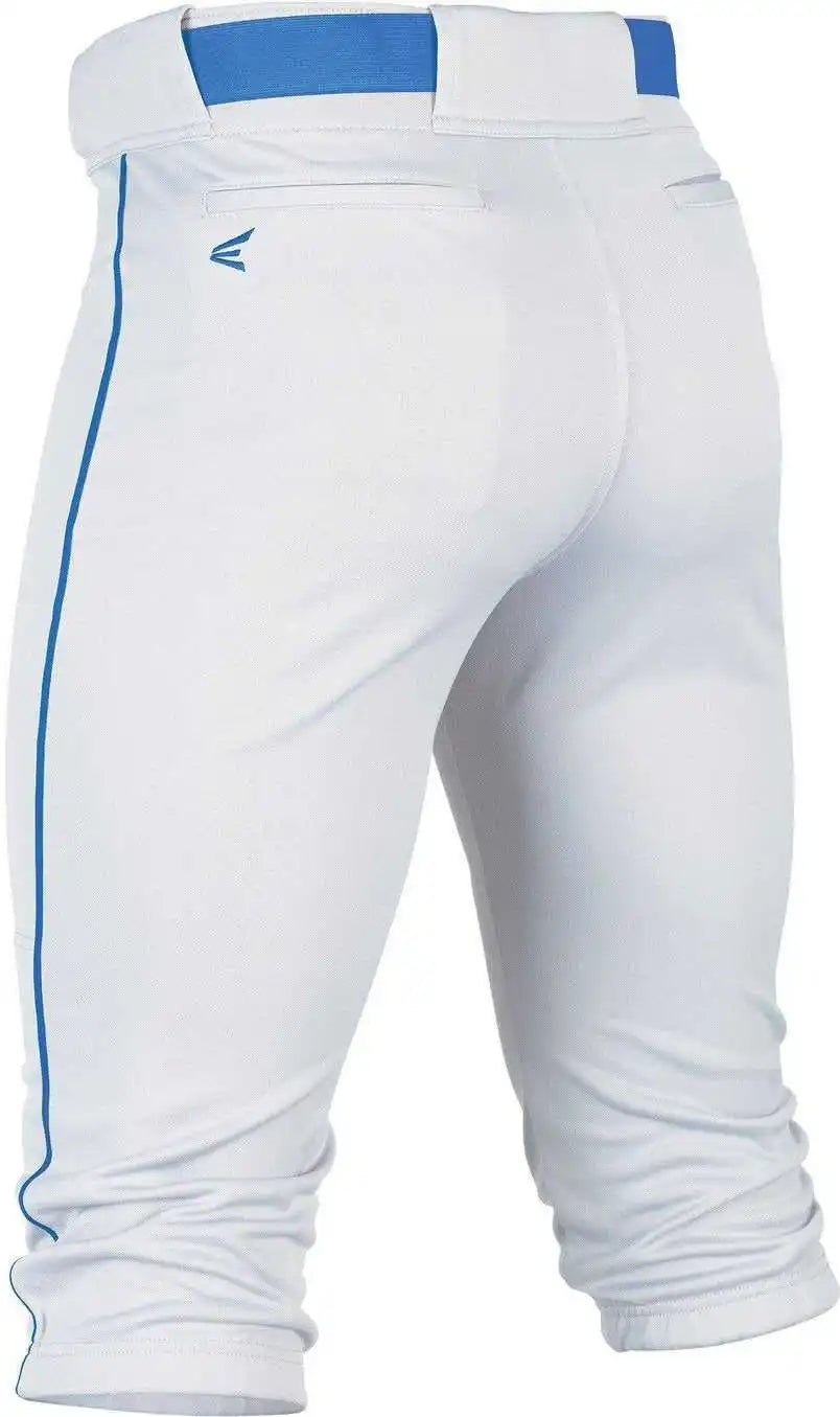 Easton Rival + Piped Youth Knicker Baseball Pant - White Royal