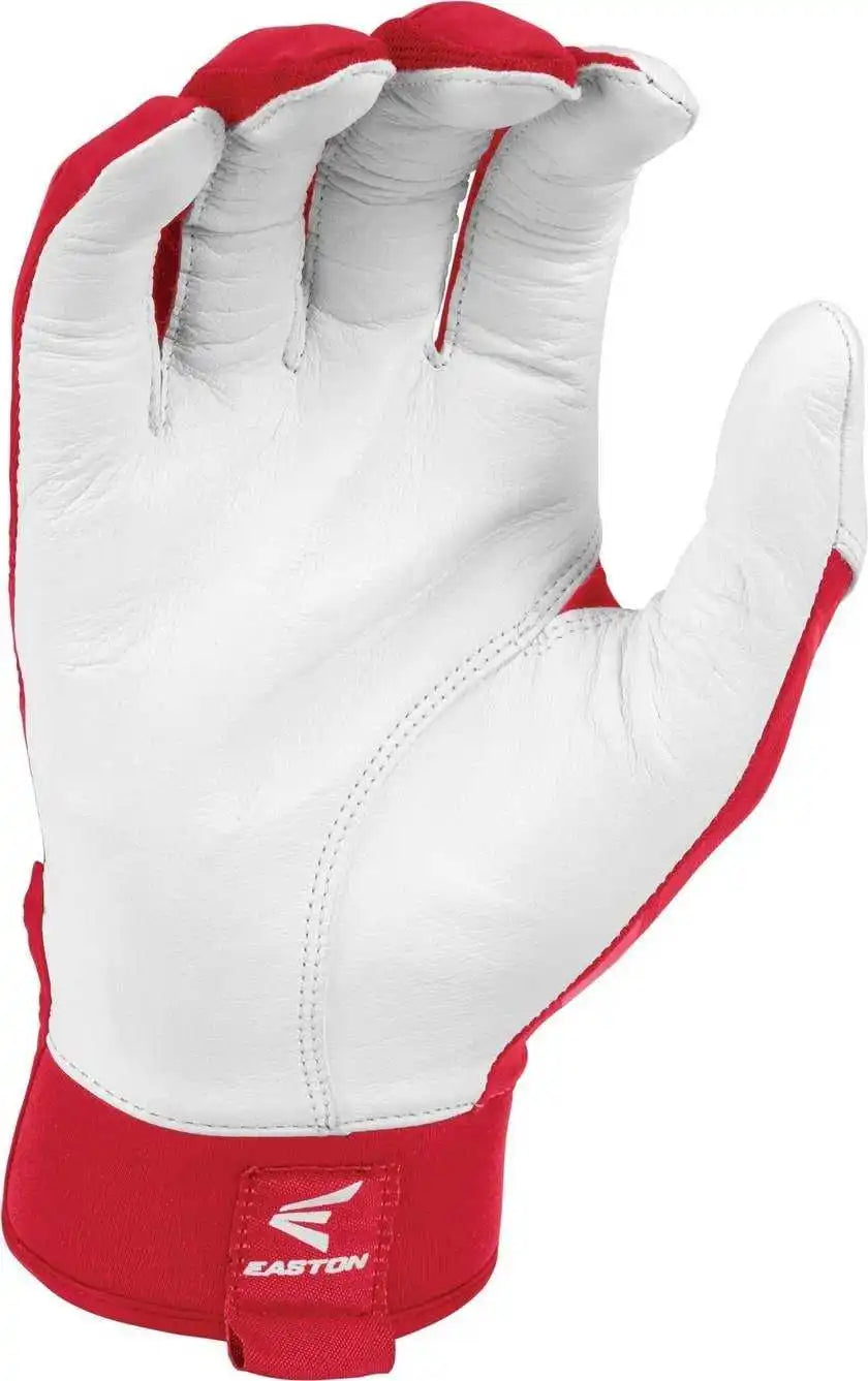 Easton Walk-off Youth Batting Gloves - White Red