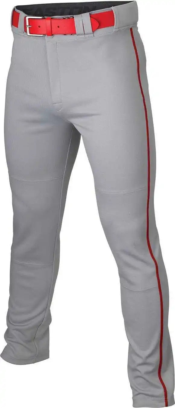 Easton Youth Rival + Piped Baseball Pants - Gray Red