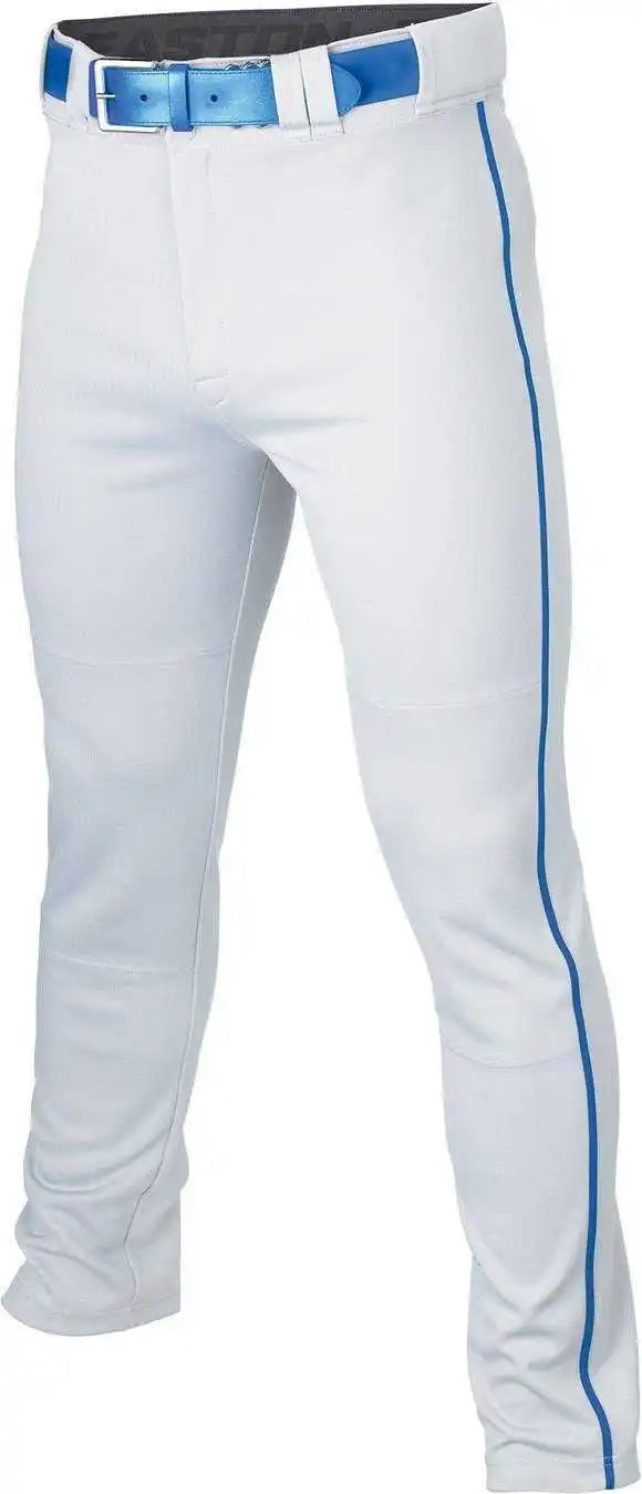 Easton Youth Rival + Piped Baseball Pants - White Royal