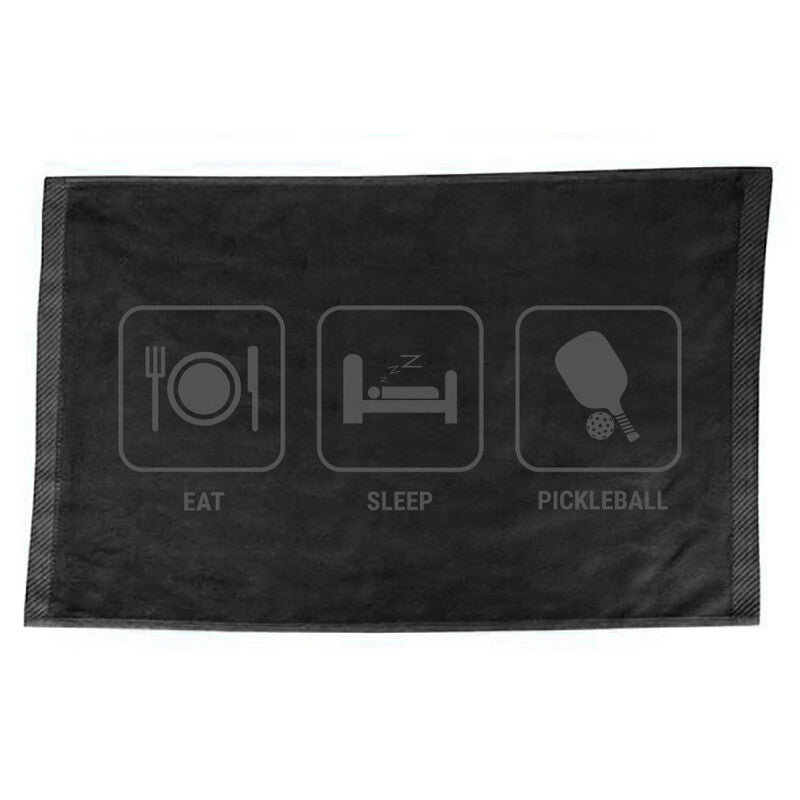 Eat Sleep Pickleball Towel (black)