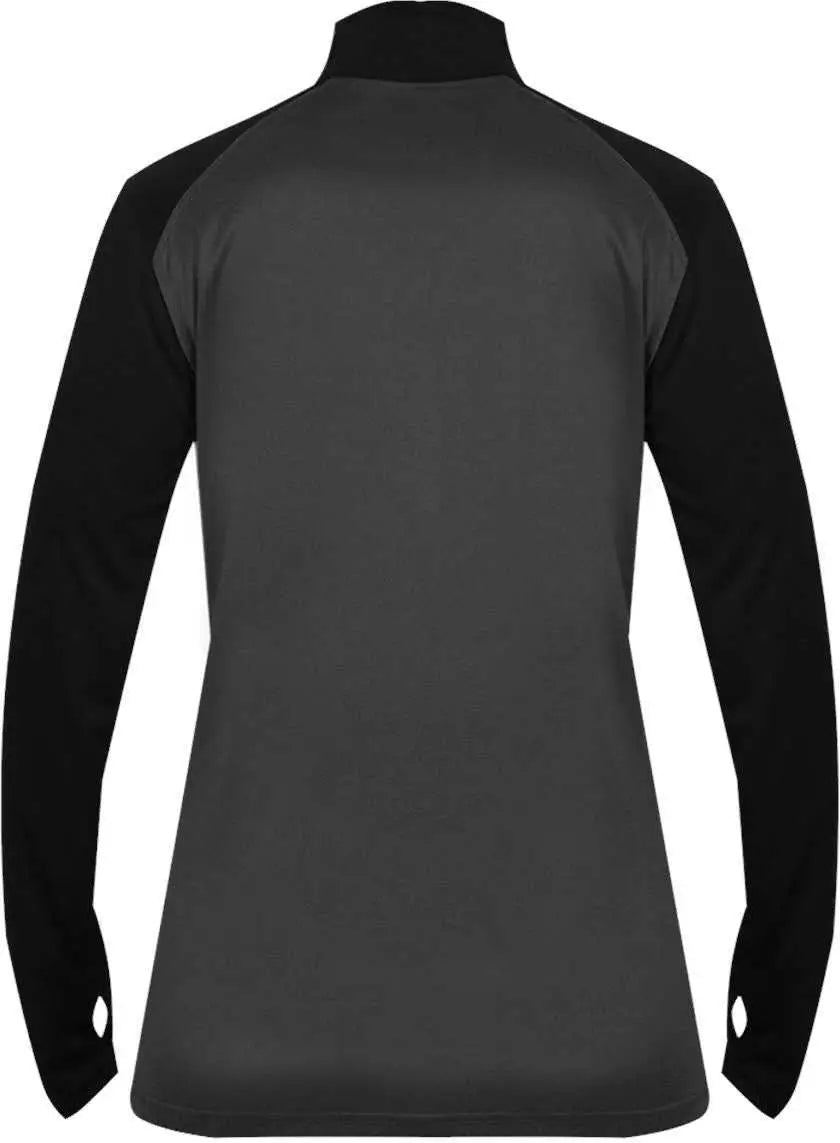 Badger Sport 4008 Ultimate Softlock Ladies 1/4 Zip - Graphite Black