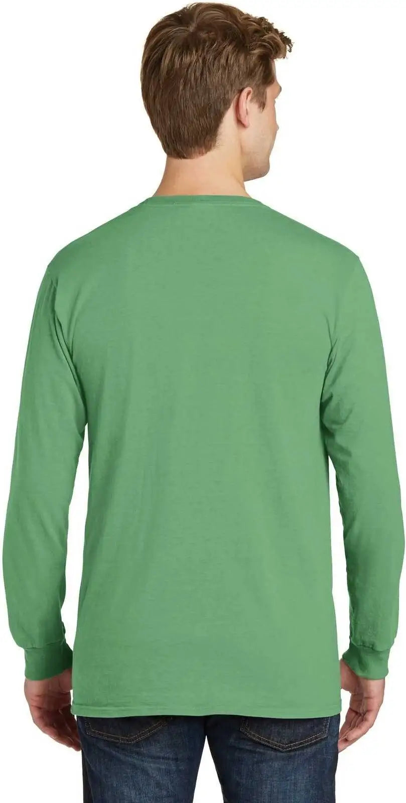 Port & Company Pc099lsp Beach Wash Garment-dyed Long Sleeve Pocket Tee - Safari