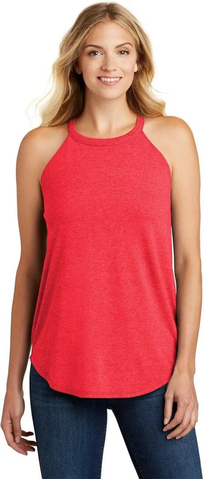 District Dt137l Women’s Perfect Tri Rocker Tank - Red Frost