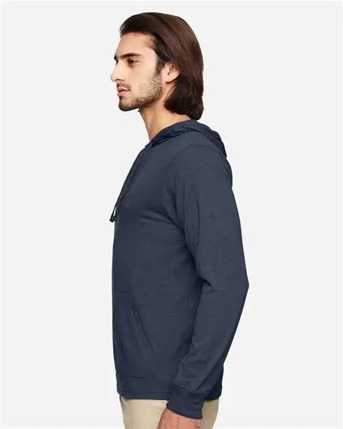 Econscious Ec1085 Eco Jersey Pullover Hooded Long Sleeve T-shirt - Water - Navy / Xs
