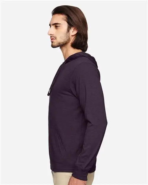 Econscious Ec1085 Eco Jersey Pullover Hooded Long Sleeve T-shirt - Eggplant