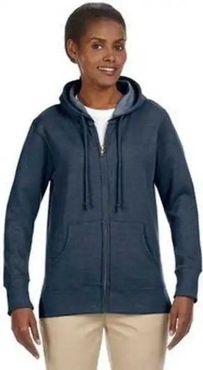 Econscious Ec4580 Ladies’ Organic Recycled Heathered Fleece Full Zip Hooded Sweatshirt Water