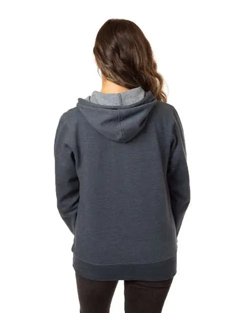 Econscious Ec4580 Women’s Heathered Full-zip Hooded Sweatshirt - Water - Navy / s