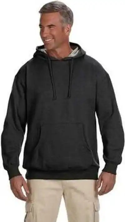 Econscious Ec5570 Adult Organic Recycled Heathered Fleece Pullover Hooded Sweatshirt - Charcoal