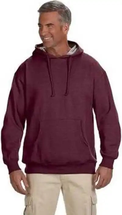 Econscious Ec5570 Adult Organic Recycled Heathered Fleece Pullover Hooded Sweatshirt - Berry