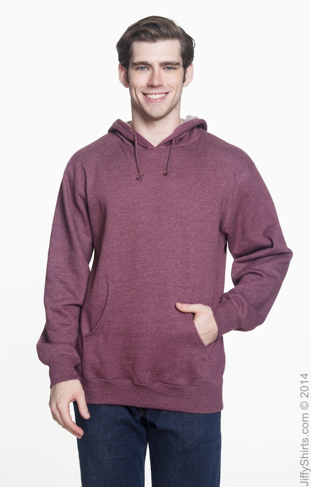 Econscious Ec5570 Unisex Heathered Hooded Sweatshirt - Berry