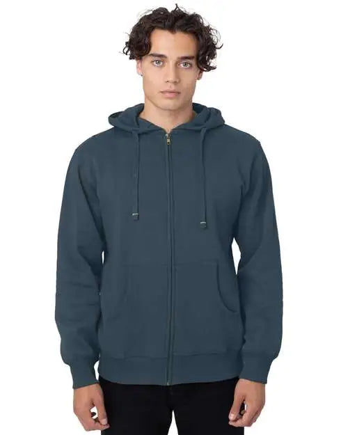 Econscious Ec5650 Heritage Full-zip Hooded Sweatshirt - Pacific - Blue / s