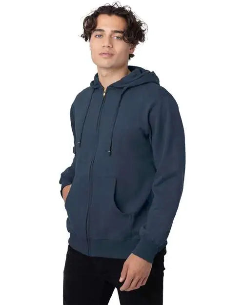 Econscious Ec5650 Heritage Full-zip Hooded Sweatshirt - Pacific