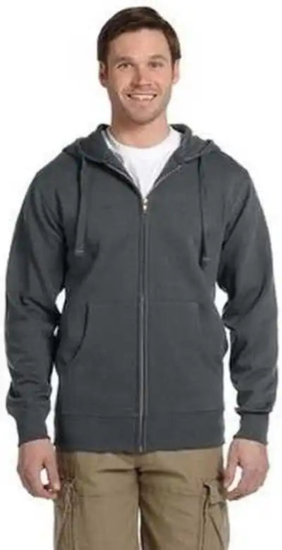 Econscious Ec5650 Men’s Organic Recycled Full-zip Hooded Sweatshirt - Charcoal