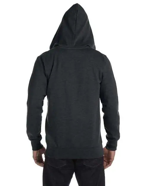 Econscious Ec5680 Heathered Full-zip Hooded Sweatshirt - Charcoal - Dark Gray / s