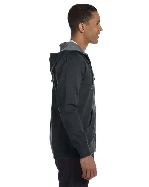 Econscious Ec5680 Heathered Full-zip Hooded Sweatshirt - Charcoal
