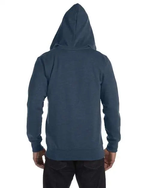 Econscious Ec5680 Heathered Full-zip Hooded Sweatshirt - Water