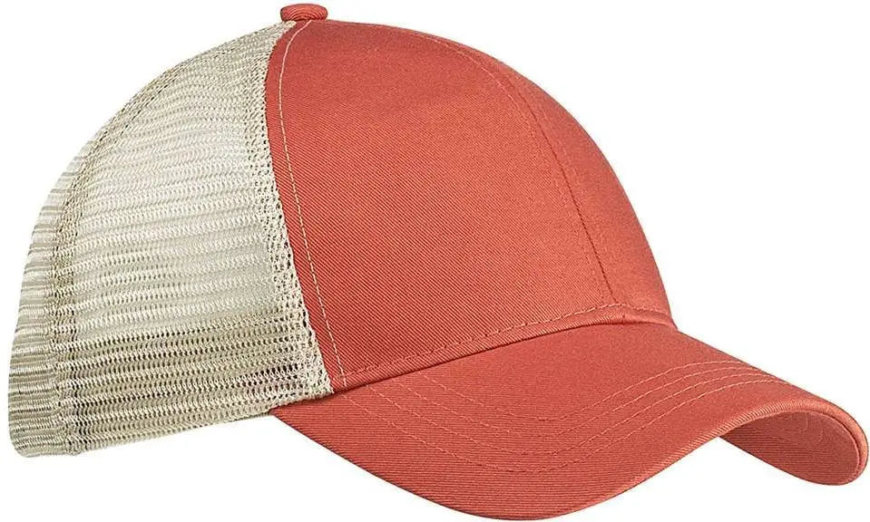 Econscious Ec7070 Eco Trucker Cap - Orange Poppy Oyster - Ivory / one Size Fits Most