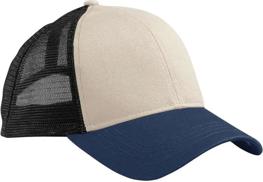 Econscious Ec7070 Eco Trucker Cap - Oyster Pacific Black - Ivory Navy / one Size Fits Most