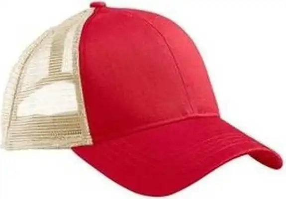 Econscious Ec7070 Eco Trucker Organic Recycled Cap - Red Oyster - Ivory / one Size Fits Most