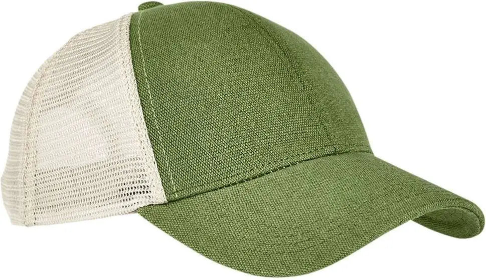 Econscious Ec7093 Hemp Blend Trucker Cap - Olive Oyster - Ivory / one Size Fits Most