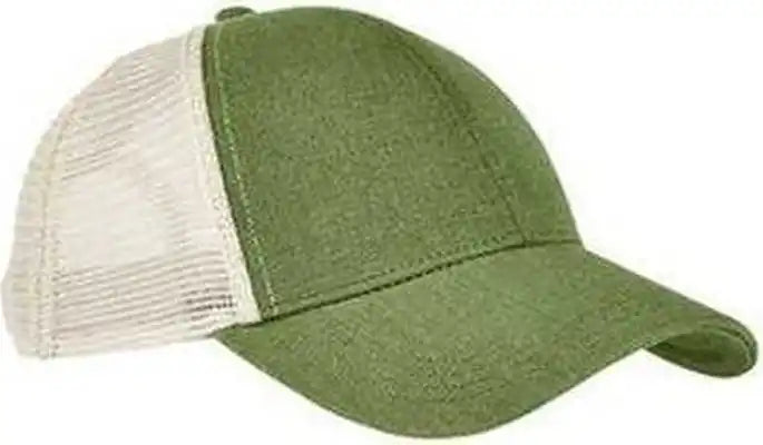 Econscious Ec7093 Unisex Hemp Eco Trucker Recycled Polyester Mesh Cap - Olive Oyster - Ivory / one Size Fits Most