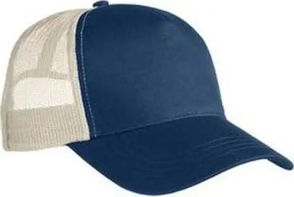Econscious Ec7094 5-panel Organic Rpet Trucker Cap - Pacific Oyster - Navy Ivory / one Size Fits Most