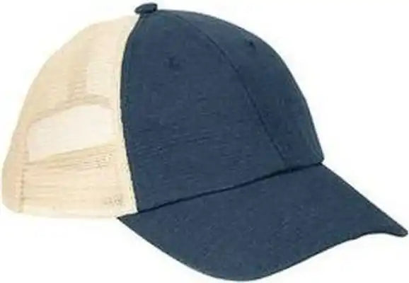 Econscious Ec7095 Hemp Washed Soft Mesh Trucker Cap - Navy Oyster - Ivory / one Size Fits Most