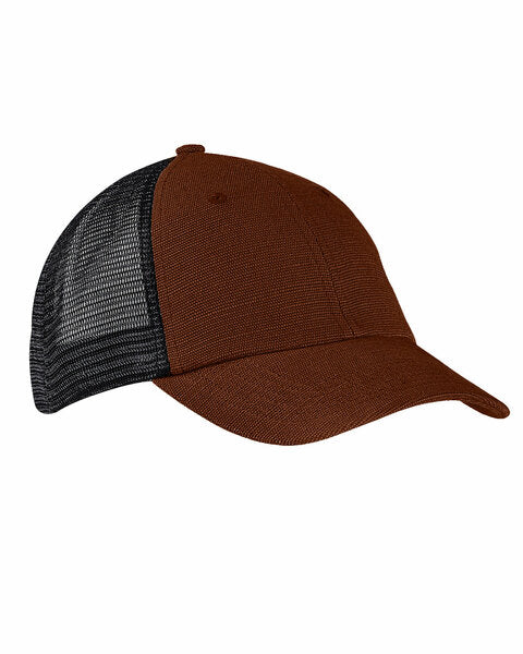 Econscious Ec7095 Washed Hemp Soft Mesh Trucker Cap - Sienna Black - Sienna / one Size Fits Most