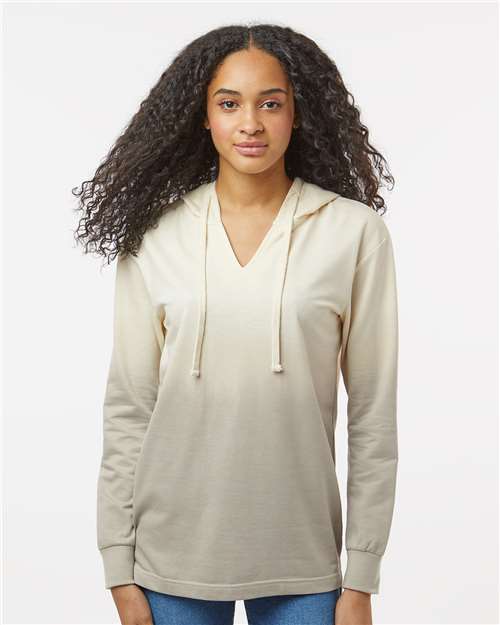 Ecru/ Atmosphere Women&#39;s French Terry Ombré Hooded Sweatshirt - W20185