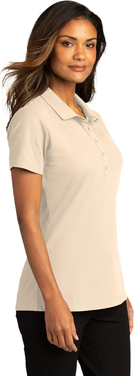 Ecru Port Authority Women's SuperPro React Polo. LK810