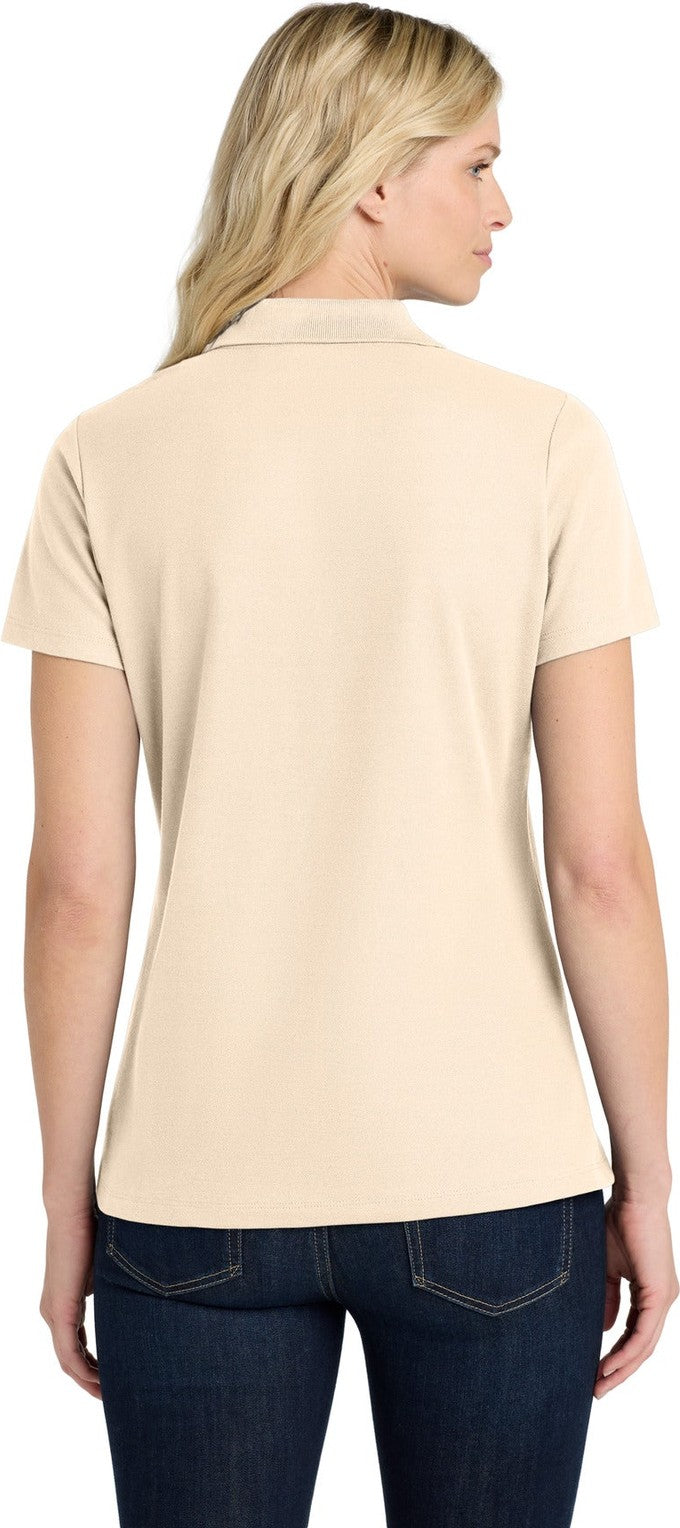 Ecru Port Authority Women's SuperPro React Polo. LK810