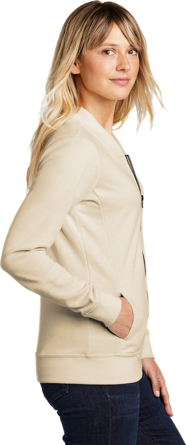 Ecru Sport-Tek Women's Lightweight French Terry Bomber LST274