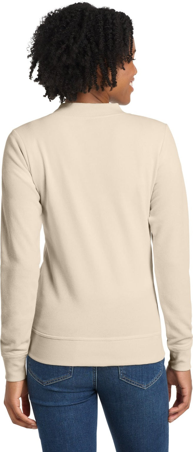 Ecru Sport-Tek Women's Lightweight French Terry Bomber LST274